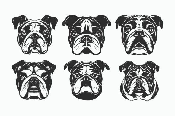 Bulldog Face SVG Sublimation Bundle
