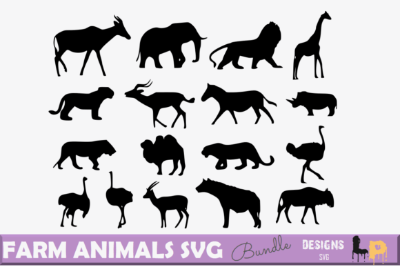 Farm Animals Silhouette Svg Bundle