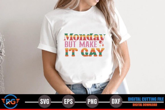 Monday but Make It Gay – Retro Pride SVG