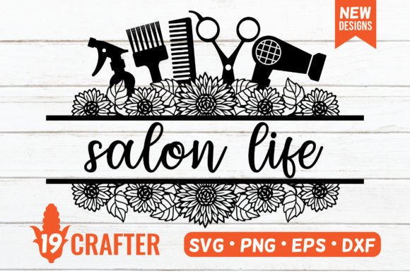 Salon Hair Dresser Stylist Floral Svg