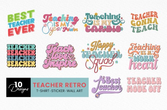 Teacher Retro Sublimation Svg