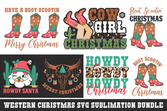 Western Christmas SVG Sublimation Bundle